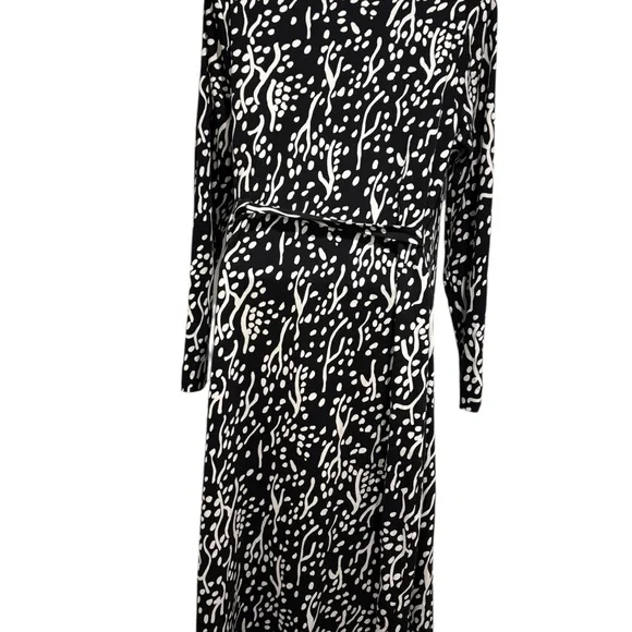 NWT DIANE VON FURSTENBERGxTARGET Long Sleeve Midi Sea Spots Black Wrap Dress - Picture 11 of 16